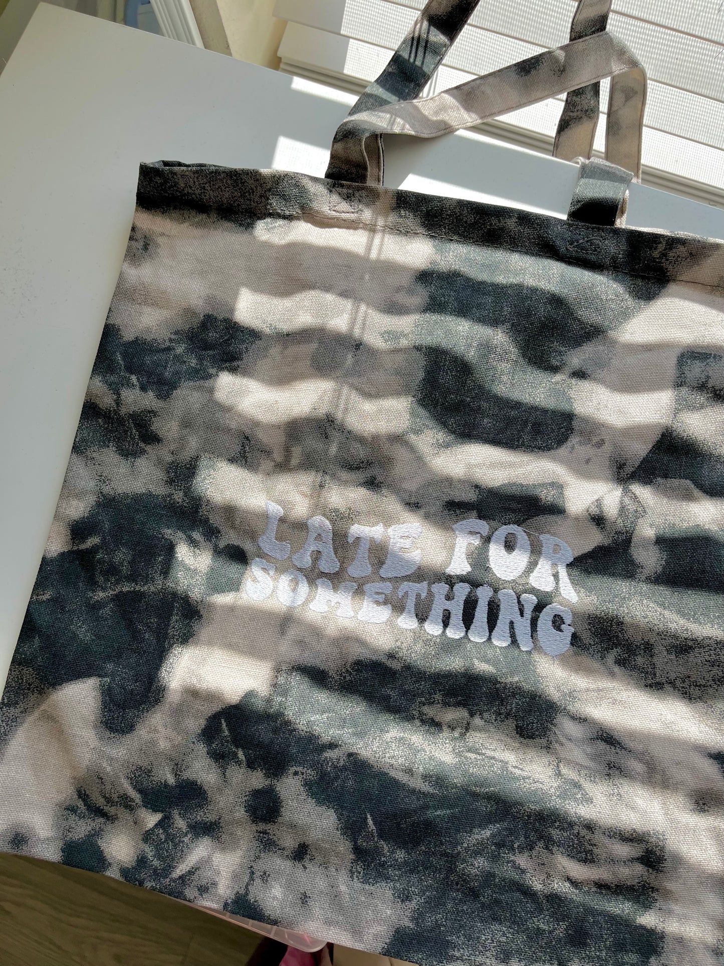 Late for… Tie dye Tote