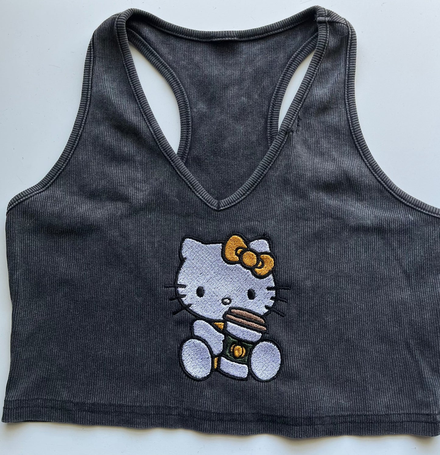 Autumn Kitty Ribbed Crop Tank