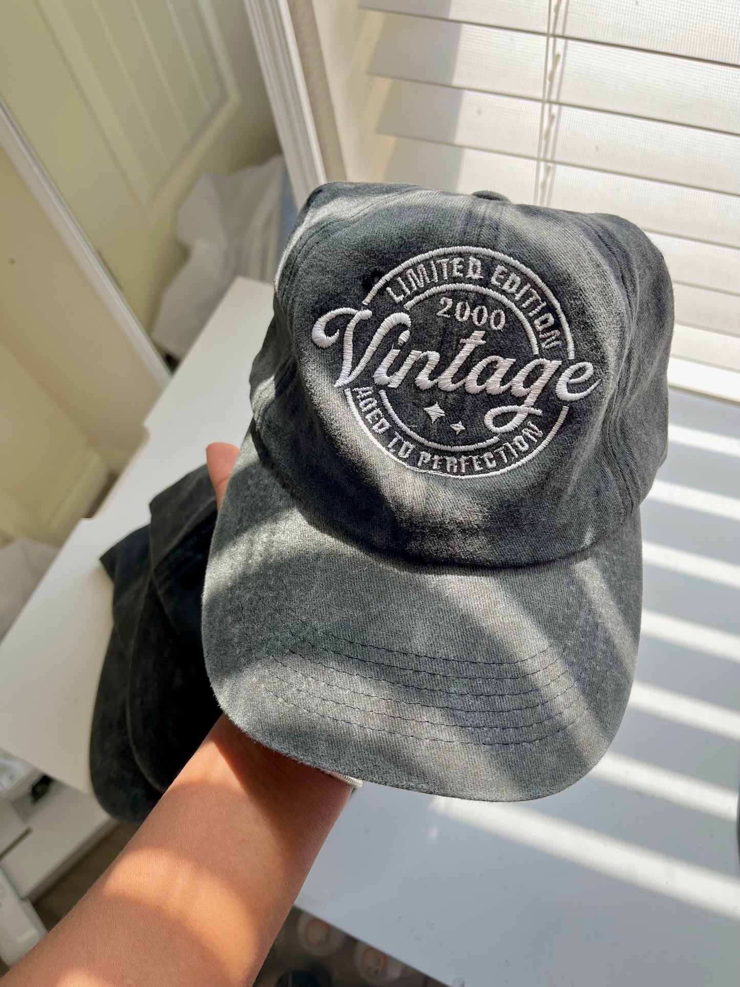 Vintage Washed Black Dad Cap